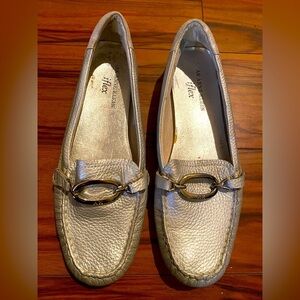 EUC Anne Klein Silver Loafers